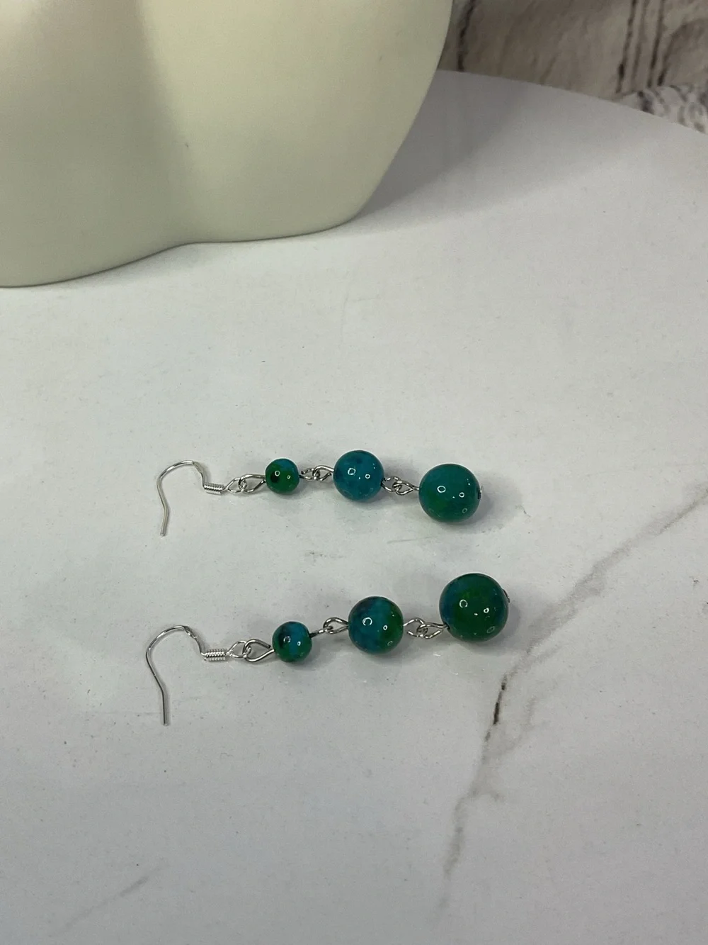 🌟🌟 925 Sterling Silver Malachite Stone Earrings